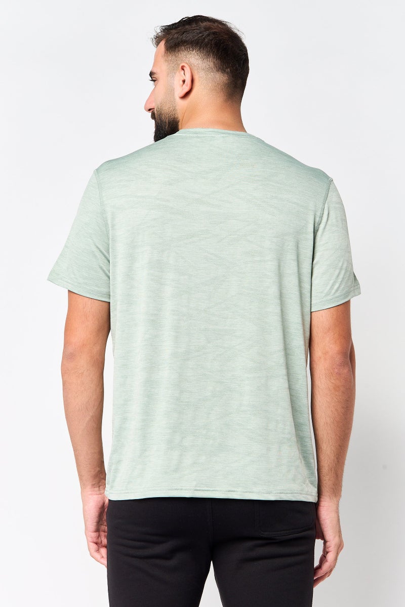 MOTION Men Sportswear Fit Short Sleeve Training T-Shirt, Sage Green - Image 4
