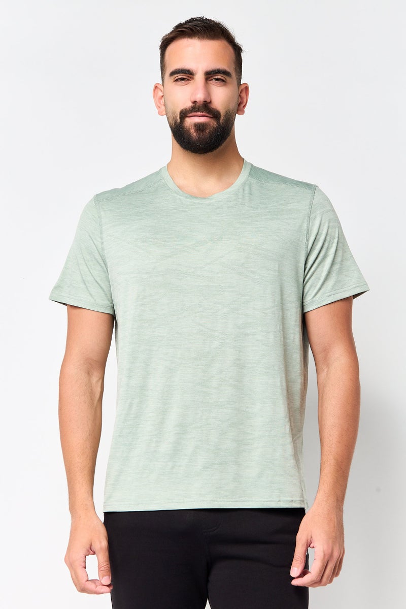 MOTION Men Sportswear Fit Short Sleeve Training T-Shirt, Sage Green - Image 1
