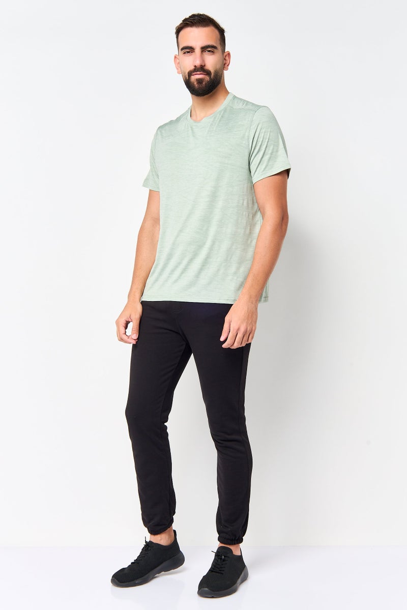 MOTION Men Sportswear Fit Short Sleeve Training T-Shirt, Sage Green - Image 2