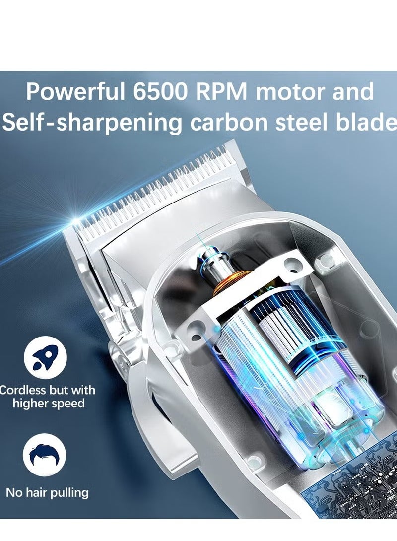 Beard Trimmer,Men Multifunctional Hair Trimmer Mens Electric Clipper Suitable for Mustache Body Nose Ear Facial Trimmers Rechargeable Hair Clippers Waterproof Precision Trimmer,silver - Image 3