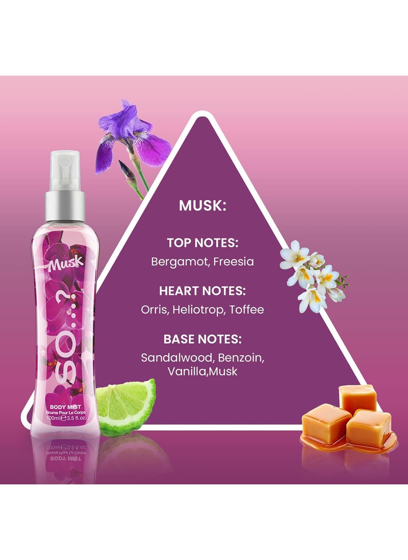 So..? So Musk Body Mist Woody Scent  Perfume for Women with Bergamot Toffee Vanilla Notes  Gifts for Women  Body Spray  35 oz  - Image 2