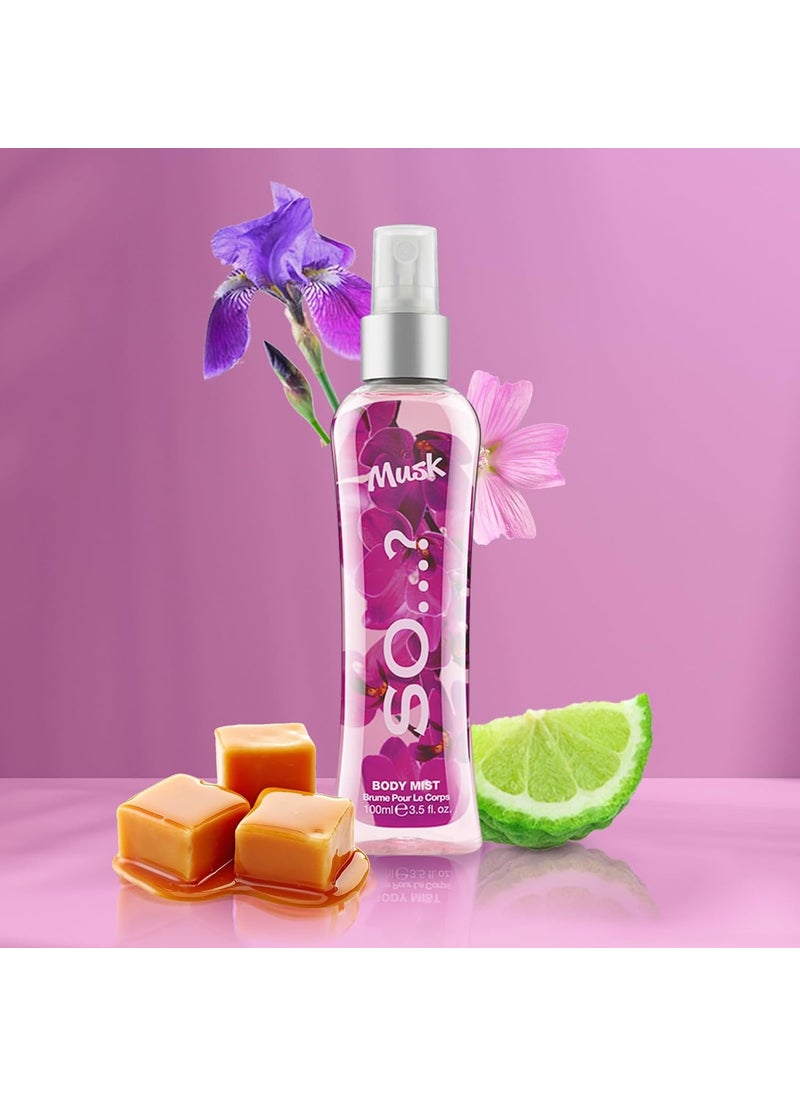 So..? So Musk Body Mist Woody Scent  Perfume for Women with Bergamot Toffee Vanilla Notes  Gifts for Women  Body Spray  35 oz  - Image 4