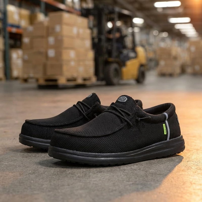 HEYDUDE Wally Work Comp Toe Wide - Black/Black - Image 2
