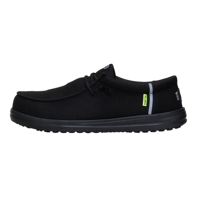 HEYDUDE Wally Work Comp Toe Wide - Black/Black - Image 1