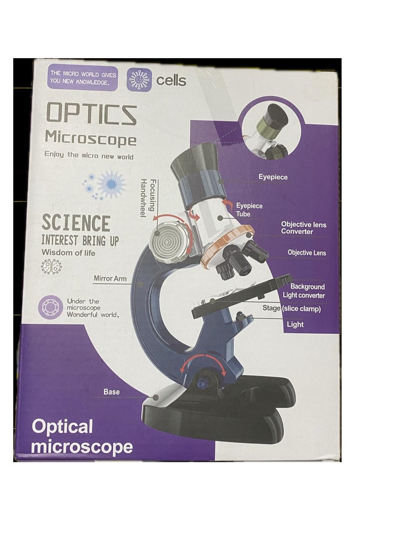 Monocular Biological Microscope for Kids Beginners with Adjustable Focus 100x1200x ABS Plastic Battery Operated (Batteries Not Included) 11.5x7.5x23cm - Image 3