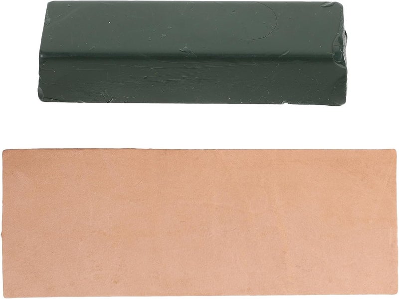 Zerodeko Leather Strop and Stropping Block Kit with Polishing Compound for Knife Sharpening and Blades Polishing, 2pcs Set for Kitchen and Home Use - Image 1