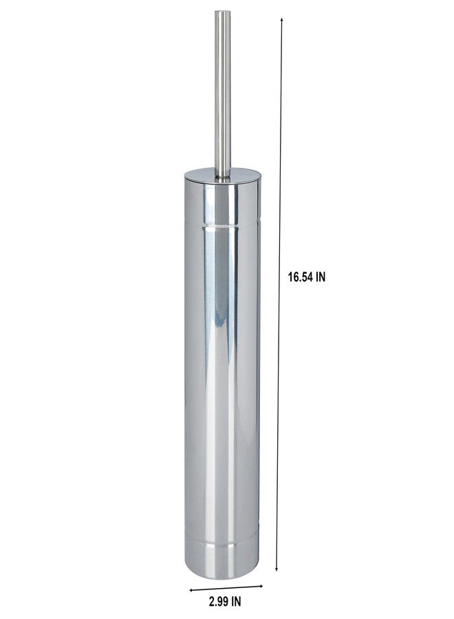 Bath Bliss Toilet Brush with Weighted Base | Slender Design | 360 Degree Brush | Bathroom Cleaning | Chrome - Image 4