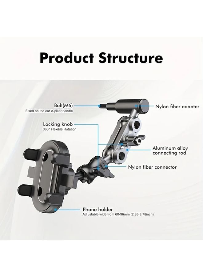 Column Handle Fixed Car Phone Mount Adjustable Black ABS Waterproof For Most Vehicles - Image 5