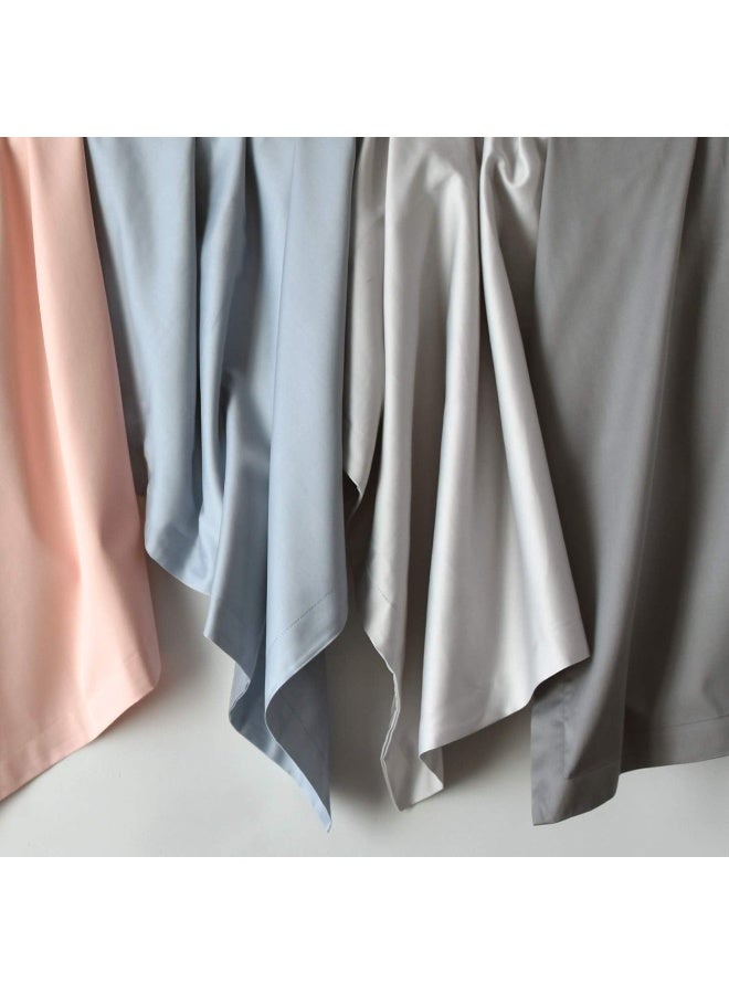 Eikei Solid Color Egyptian Cotton Duvet Cover Luxury Bedding Set High Thread Count Long Staple Sateen Weave Silky Soft Breathable Pima Quality Bed Linen (Fog Blue, Queen) - Image 5