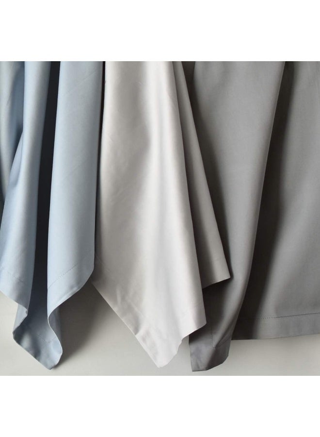 Eikei Solid Color Egyptian Cotton Duvet Cover Luxury Bedding Set High Thread Count Long Staple Sateen Weave Silky Soft Breathable Pima Quality Bed Linen (Fog Blue, Queen) - Image 3