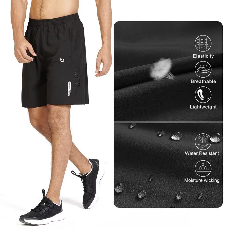 NORTHYARD Men's Athletic Running Shorts Quick Dry Workout Shorts 7"/ 5"/ 9" Lightweight Sports Gym Basketball Shorts Hiking Exercise Black L - Image 5
