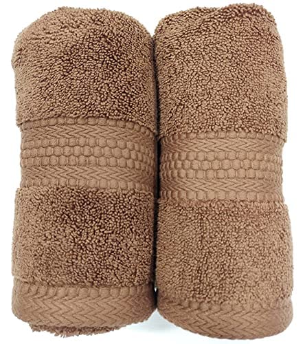 Bombay Dyeing Ultrx Zero Twist Plain 2 Piece Cotton Hand Towel (Brown) - Image 3