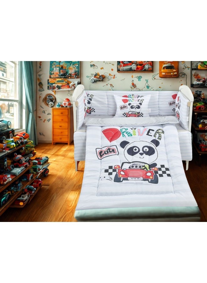 SMART HOME A set of children's bed bedding, a mattress set, a set consisting of a children's quilt, size 90X145 cm, a rubber sheet, 110X160 cm , Pillow 34x45cm , matrees 33x130 cm  - Image 2