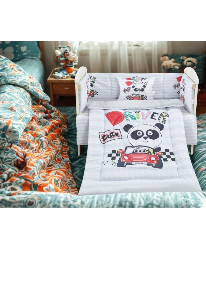 SMART HOME A set of children's bed bedding, a mattress set, a set consisting of a children's quilt, size 90X145 cm, a rubber sheet, 110X160 cm , Pillow 34x45cm , matrees 33x130 cm  - Image 4