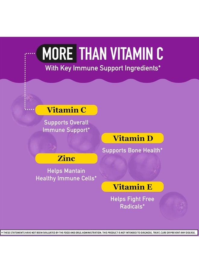 Airborne Elderberry + Zinc & Vitamin C Gummies For Adults, Immune Support Vitamin D & Zinc Gummies With Powerful Antioxidant Vitamins C D & E - 50 Gummies, Elderberry Flavor  - Image 3
