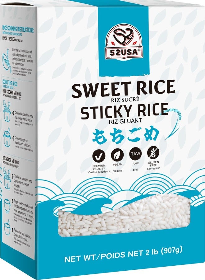 52USA Sweet Sticky Rice 2 Pound (32 Ounce), Premium Glutinous Rice 907g (Pack of 1), Gluten-Free, Vegan, All Natural, White Rice, Rich in Fibers and Minerals - Image 1