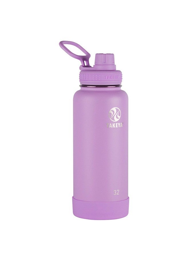 Takeya Actives Water Bottle with Spout Lid - Bottle with Double Stainless Steel Insulation - Dishwasher Safe & BPA-Free - Bottle with Spout Lid & Removable Bumper - 32 oz, Lilac - Image 1
