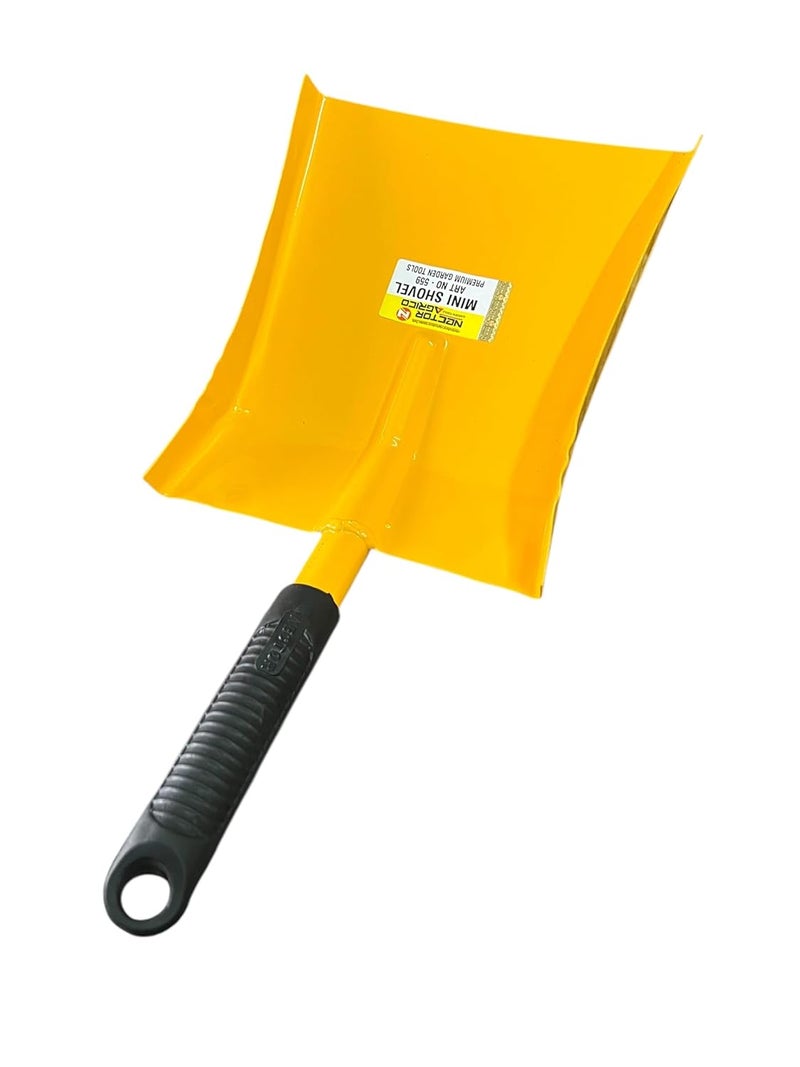 MEC Heavy Duty Metal Dust Pan with Rubber Grip Long Handle Export Quality High Carbon Steel Dustpan for Indoor Outdoor Sweeping Tool Suitable for Cleaning Garden Lawn HouseholdOffice Use - Image 1