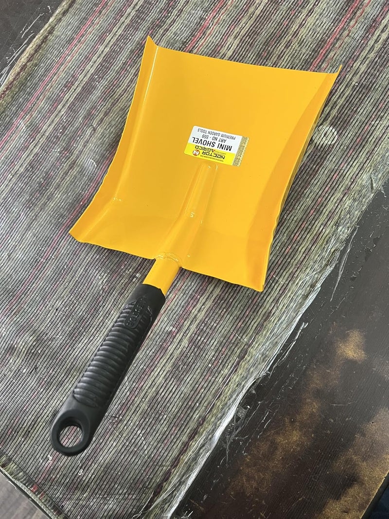 MEC Heavy Duty Metal Dust Pan with Rubber Grip Long Handle Export Quality High Carbon Steel Dustpan for Indoor Outdoor Sweeping Tool Suitable for Cleaning Garden Lawn HouseholdOffice Use - Image 2