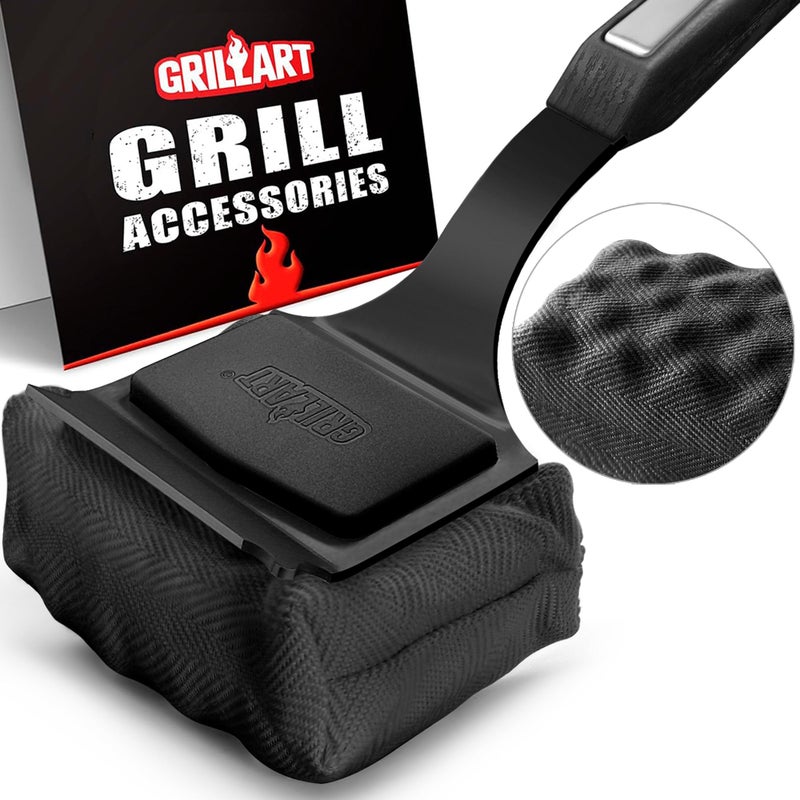 GRILLART Grill Brush Bristle Free SteamWizards BBQ Replaceable Cleaning Head SeamlessFit Scraper Tools for Cast IronStainlessSteel Grates Griddle Safe Barbecue Grill Cleaner BrushDark Black - Image 2