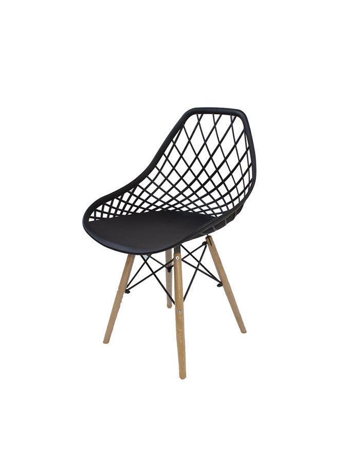 JILPHAR FURNITURE Jilphar Fiber Plastic  Dining Chair  with Wooden Legs JP1039A  - Image 3