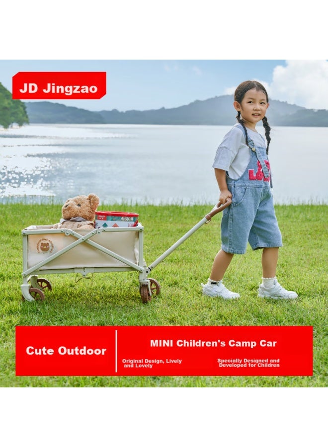 JD.com Jd Jingzao Mini Children's Camping Cart, Outdoor Camping Cart, Foldable, Washable, Small Push Cart, Pull Cart, Little Brown Bear - Image 1