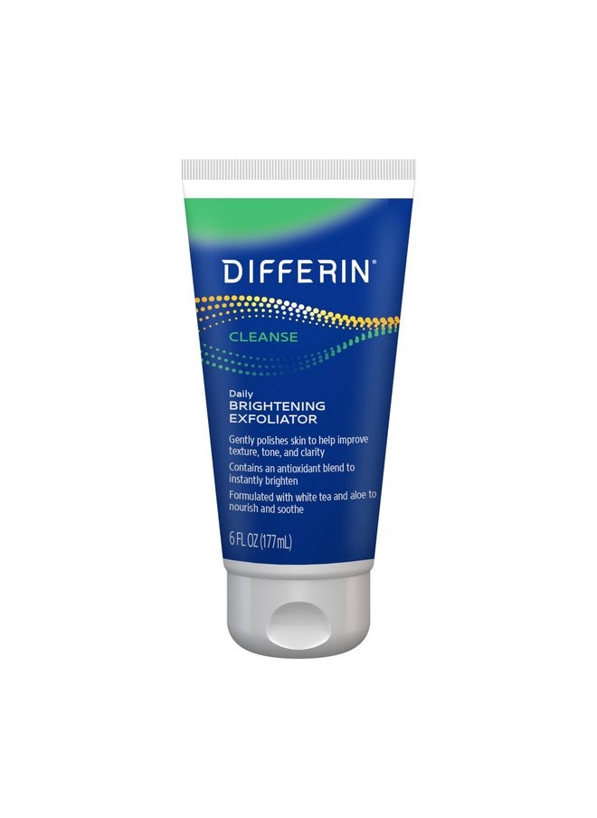 differin Differin Face Scrub Daily Brightening Exfoliator, Improves Tone and Texture for Acne Prone Skin, Green, 6 Fl Oz (Packaging May Vary)  - Image 1