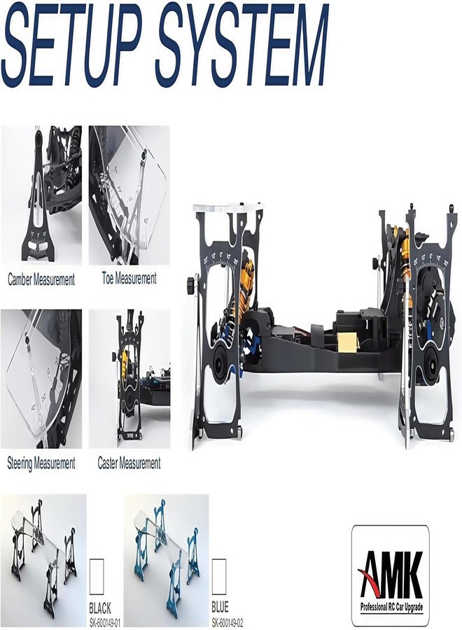 AMK Multi-Functional 1/10 RC Car Setup System with Two Gauges, Aluminum Camber Toe Slip Angle Gauge, Suspension & Steering Adjustment Tool, Alignment Tuning Tool for 1/10 RC Buggy and On Road Cars - Image 5