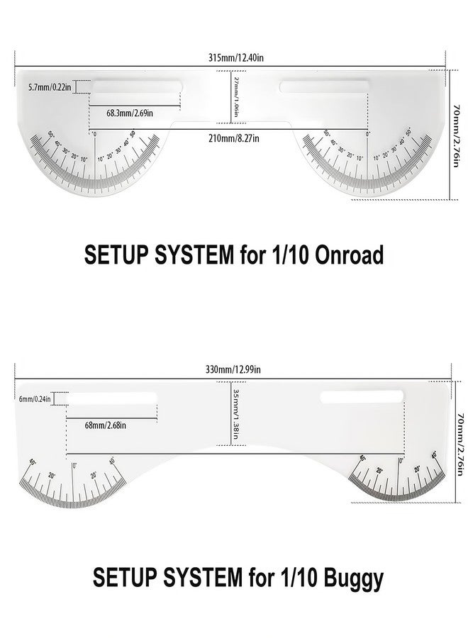AMK Multi-Functional 1/10 RC Car Setup System with Two Gauges, Aluminum Camber Toe Slip Angle Gauge, Suspension & Steering Adjustment Tool, Alignment Tuning Tool for 1/10 RC Buggy and On Road Cars - Image 2