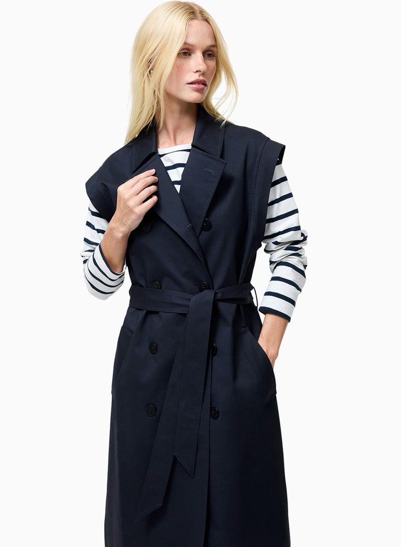 French Connection Danby Sleevelss Trench Coat - Image 4