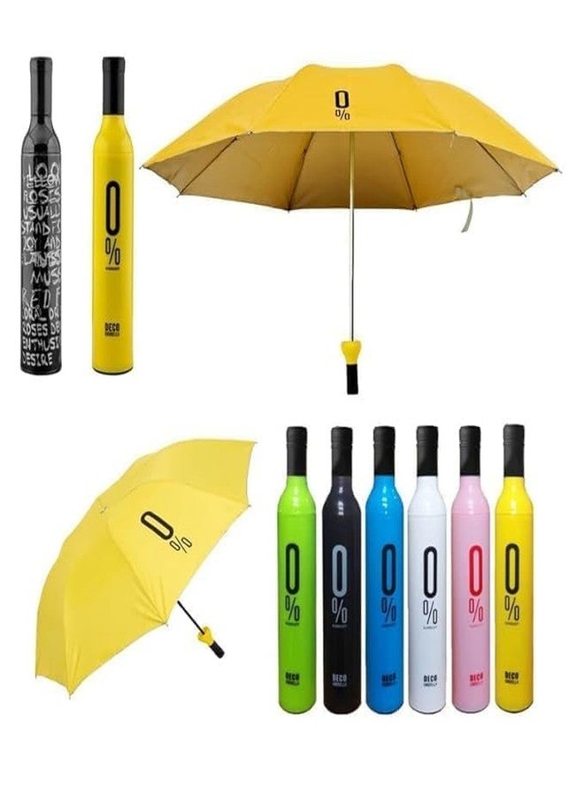 Urshigar Wine Bottle Travel Umbrella - Automatic Folding, Strong & Durable Hidden Umbrella for Rain & Sun | Compact Gift for Men & Women | Fun Design, MultiColor, Fits 2 Adults (Multicolour) - Image 1