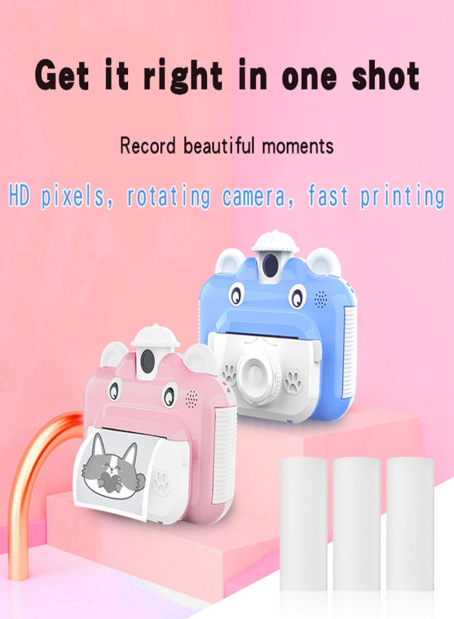 Instant Print Cameras Kids Camera 2.4 Inch Screen 1080P Video Recording Zero Ink 180° Rotation Lens with Print Paper for Children Kids - Image 2