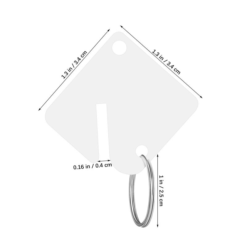60 Pieces Blank Acrylic Key Tags with Metal Rings Keychain Labels for Home Office Garage Organization - Image 3