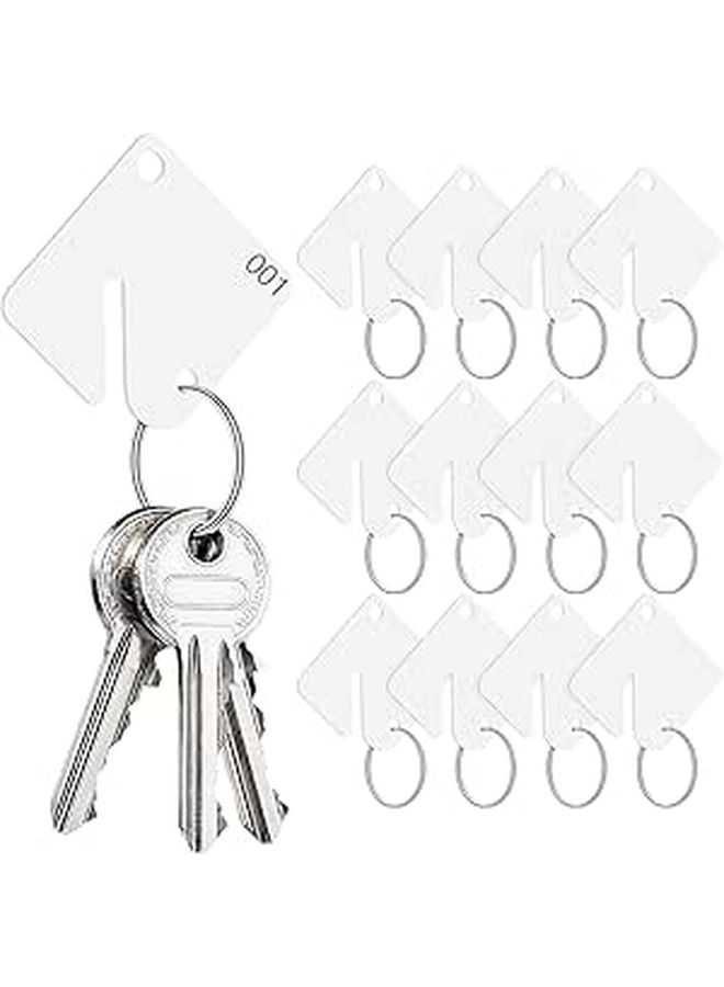 60 Pieces Blank Acrylic Key Tags with Metal Rings Keychain Labels for Home Office Garage Organization - Image 1