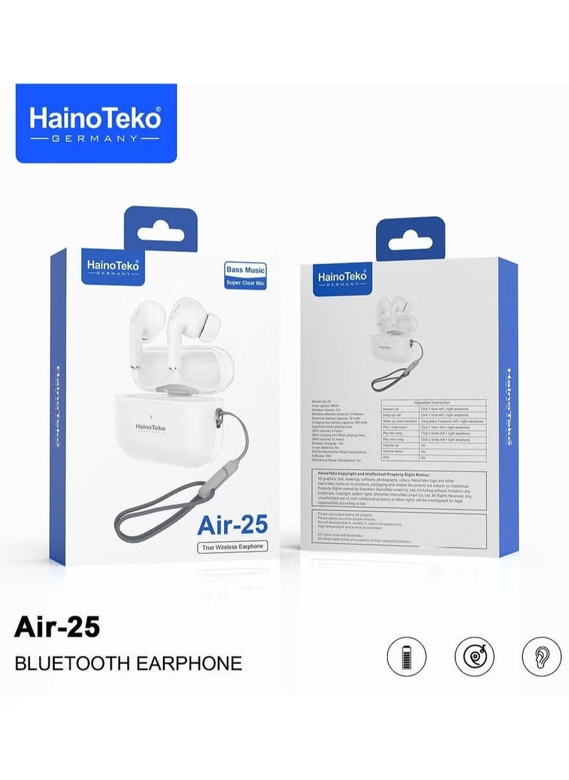 Haino Teko Air 25 True Wireless Bluetooth Earphones with Bass Rich Sound & Super Clear Microphone – Compatible with iPhones & iPads - Image 5