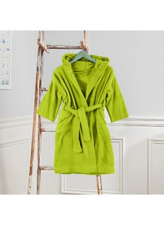 BYFT Daffodil (Green) Premium 10 Year Kids Hooded Bathrobe (120x124 Cm) Terry Cotton, Highly Absorbent and Quick dry, Hotel and Spa Quality Bathrobe for Boy and Girl-400 Gsm  - Image 2