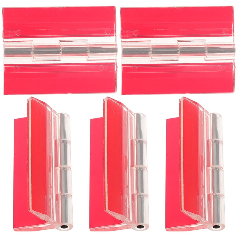 Acrylic Adhesive Hinges 25x35mm Steel Pin 5 Pack For Cabinet Door Small Wood Box - Image 2