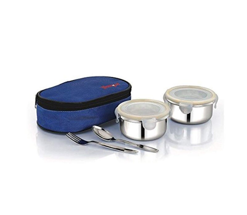 SHAPAT Steel Max Lunch Box Containers Klip It Lunch Tiffin for Children Men Women for Office School BPAFree Leak Proof Dual Insulated Pack Lunch Box Pack of 2 Small - Image 3