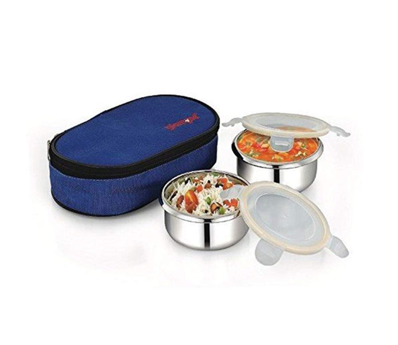 SHAPAT Steel Max Lunch Box Containers Klip It Lunch Tiffin for Children Men Women for Office School BPAFree Leak Proof Dual Insulated Pack Lunch Box Pack of 2 Small - Image 2