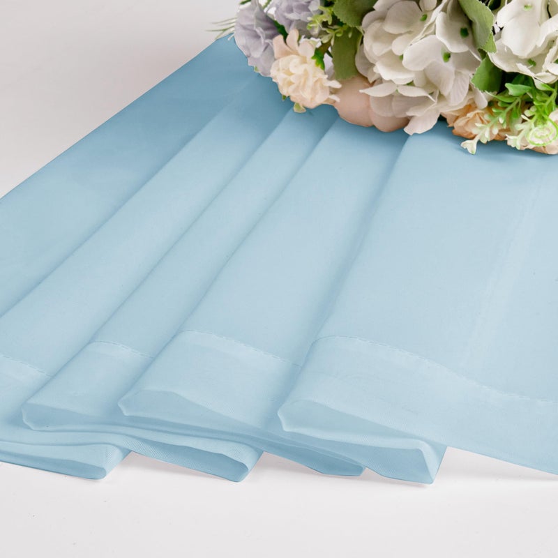 Chyhomenyc Sky Blue Sheer Curtains 54 Inch Long 2 Panels  Light Filtering Rod Pocket Voile Short Curtains Drapes for Living Room Bedroom Small Windows  42Wx45L Inches - Image 5