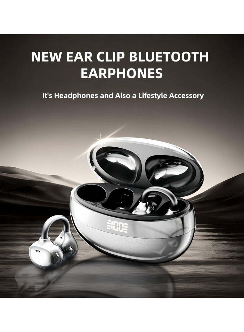 Jliyru 2026New Open Ear Clip Earbuds Wireless, 6Hrs Single Use &  with Case, Bluetooth 5.4, IPX4 Sweatproof, Lightweight Comfort Fit for Gym, All Day Wear - Image 3