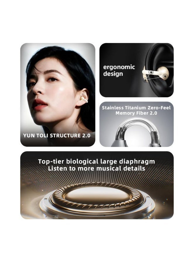 Jliyru 2026New Open Ear Clip Earbuds Wireless, 6Hrs Single Use &  with Case, Bluetooth 5.4, IPX4 Sweatproof, Lightweight Comfort Fit for Gym, All Day Wear - Image 4