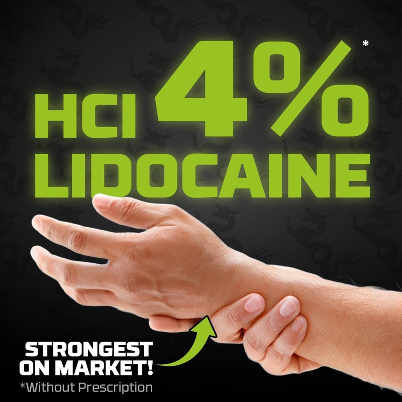 Dragon كريم تخدير التنين ليدوكائين 4 أقصى قوة كريم تخدير موضعي مسكن للألم مع ليدوكائين لتخفيف آلام العضلات كريم للركب والقدمين 27 أونصة 3 عبوات - Image 4