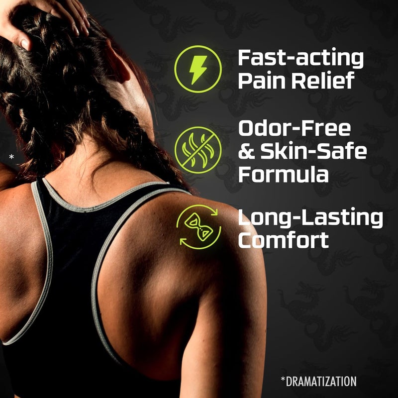 Dragon كريم تخدير التنين ليدوكائين 4 أقصى قوة كريم تخدير موضعي مسكن للألم مع ليدوكائين لتخفيف آلام العضلات كريم للركب والقدمين 27 أونصة 3 عبوات - Image 3