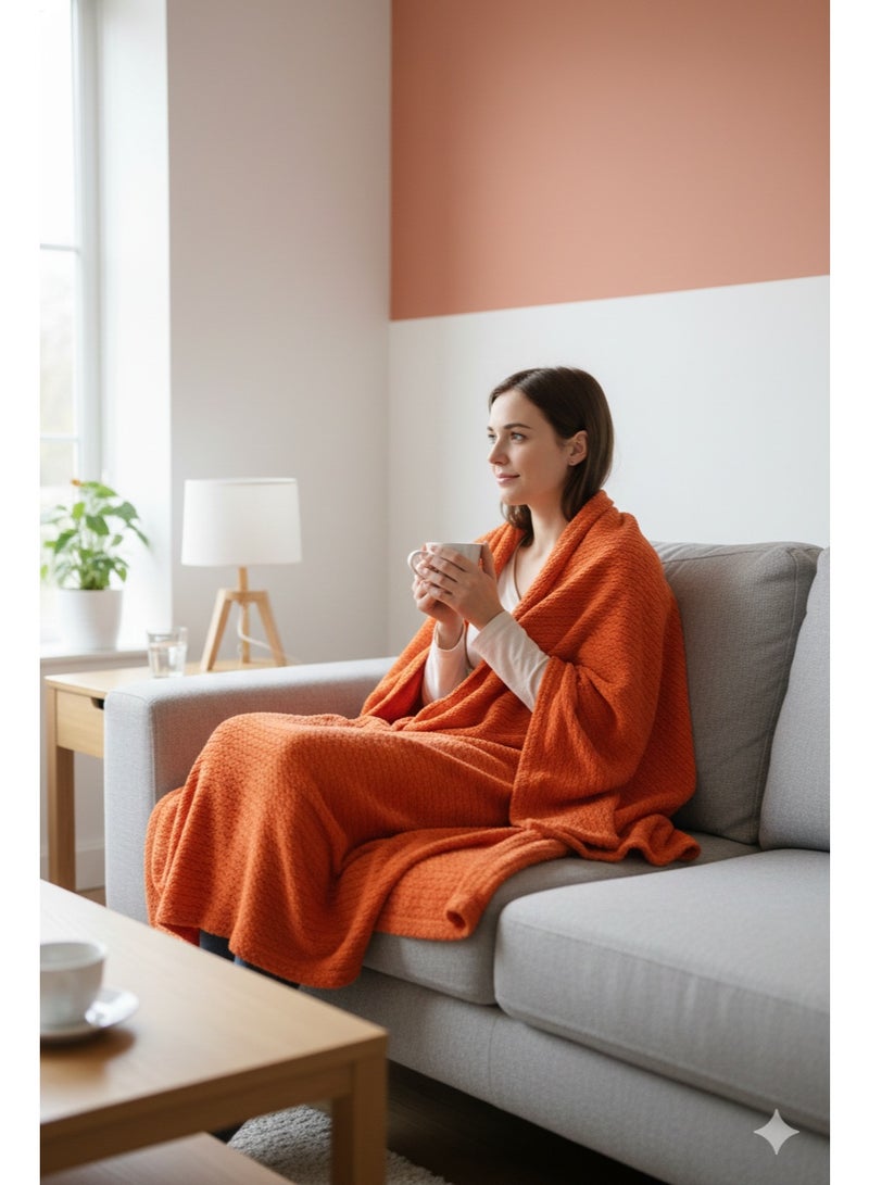 Nile Weave Elegant Egyptian Cotton Orchid Throw Blanket – ultra-soft, lightweight, and beautifully crafted. Enjoy luxurious comfort, breathable warmth, and timeless sophistication in any room. - Image 3