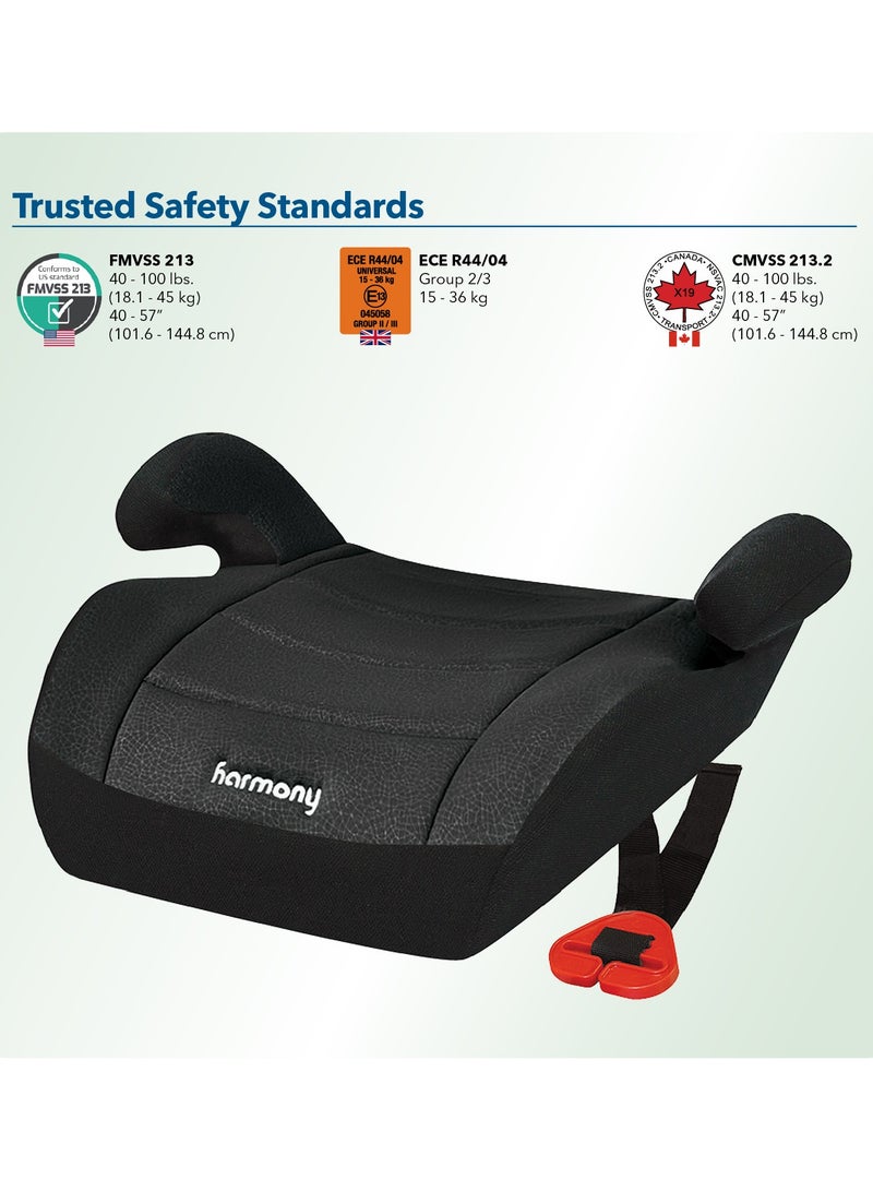 Harmony Youth Booster Car Seat – Granite | Belt-Positioning Booster | 40–100 lbs | V-Shape Design | 3-Across Seating | Shoulder Belt Guide - Image 2