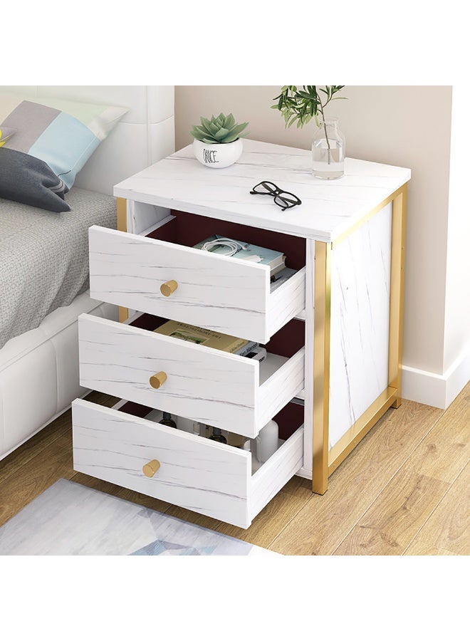 Generic Simple Bedside Cabinet, Wooden Nightstand with 3 Drawers and Spacious Countertop for Bed Sofa Side, Modern Bedside Table for Bedroom Living Room, CT4 (White)  - Image 4