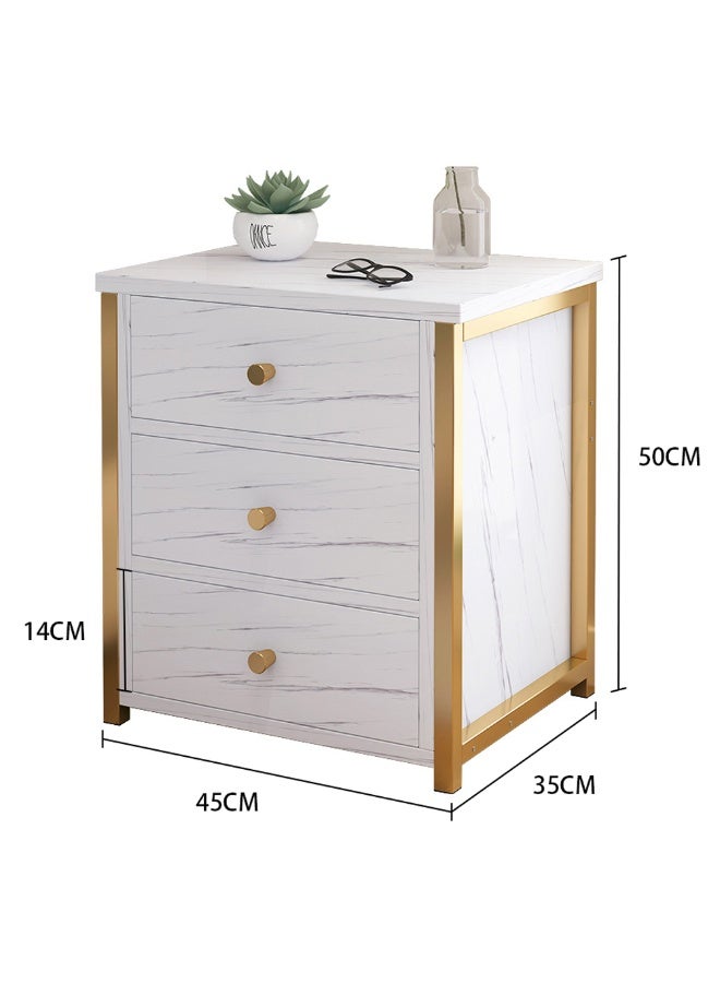 Generic Simple Bedside Cabinet, Wooden Nightstand with 3 Drawers and Spacious Countertop for Bed Sofa Side, Modern Bedside Table for Bedroom Living Room, CT4 (White)  - Image 2
