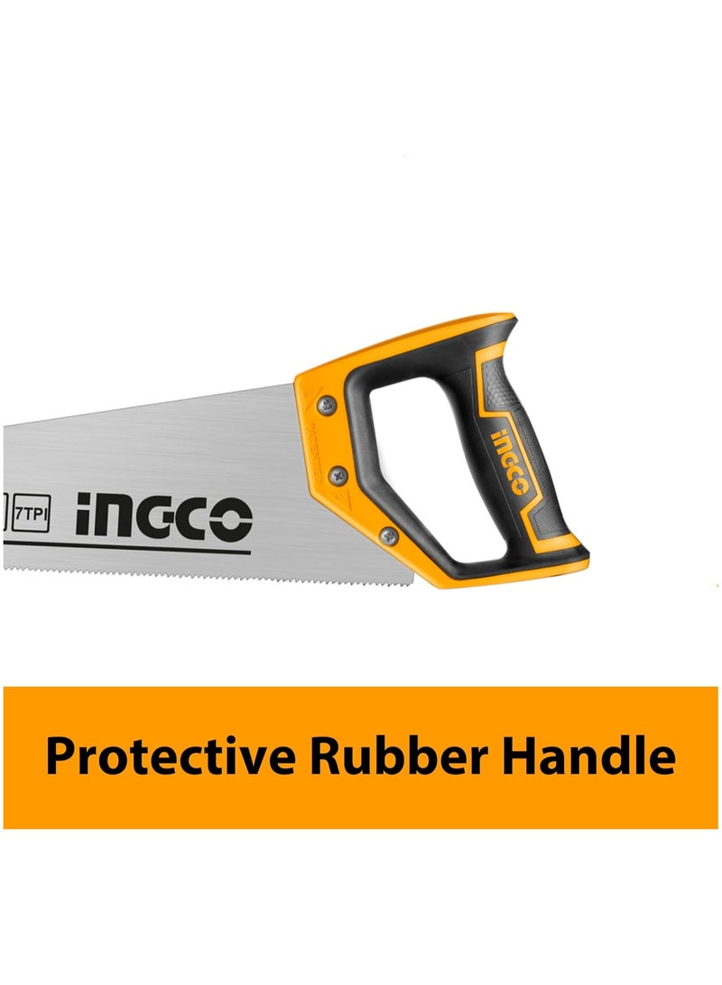 INGCO Hand Saw, 16" 400mm, Heavy Duty, Grinding Teeth Blade Design - Image 3