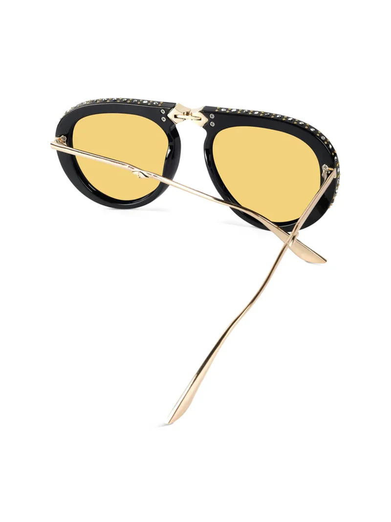 Woggles Red Pappy Crystara Yellow Aviator Sunglasses